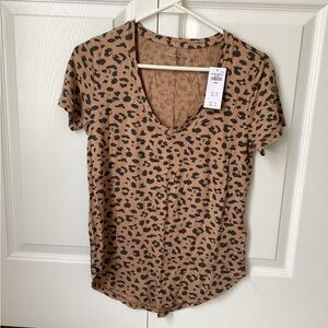 Abercrombie & Fitch Leopard Print Top - Brown and Black